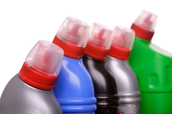 Blow moulded detergent bottles